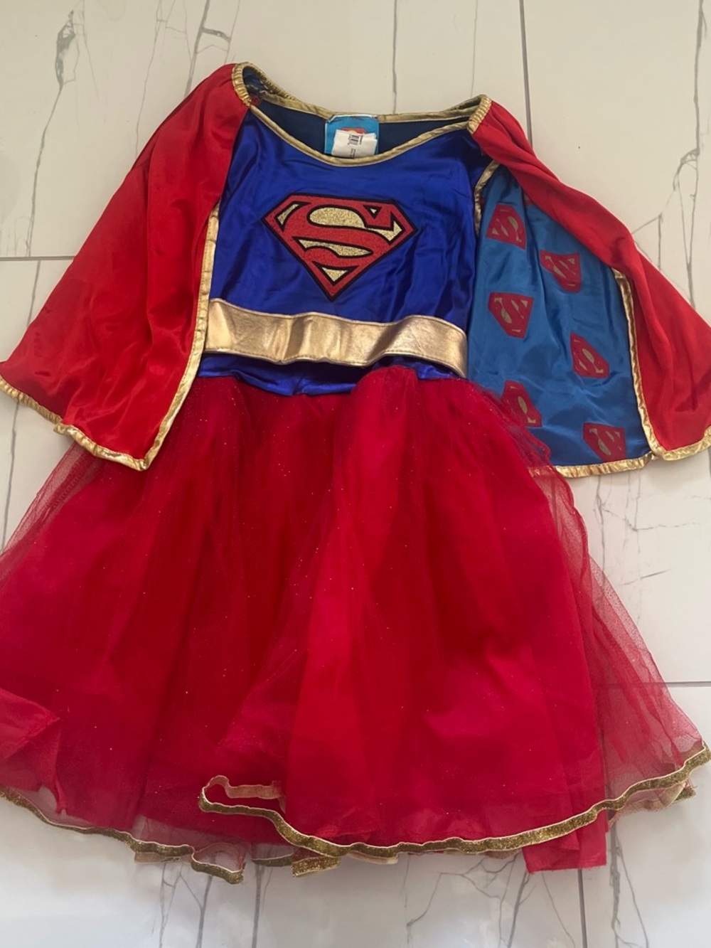 Girls Red Superhero Tutu Costume with Cape
